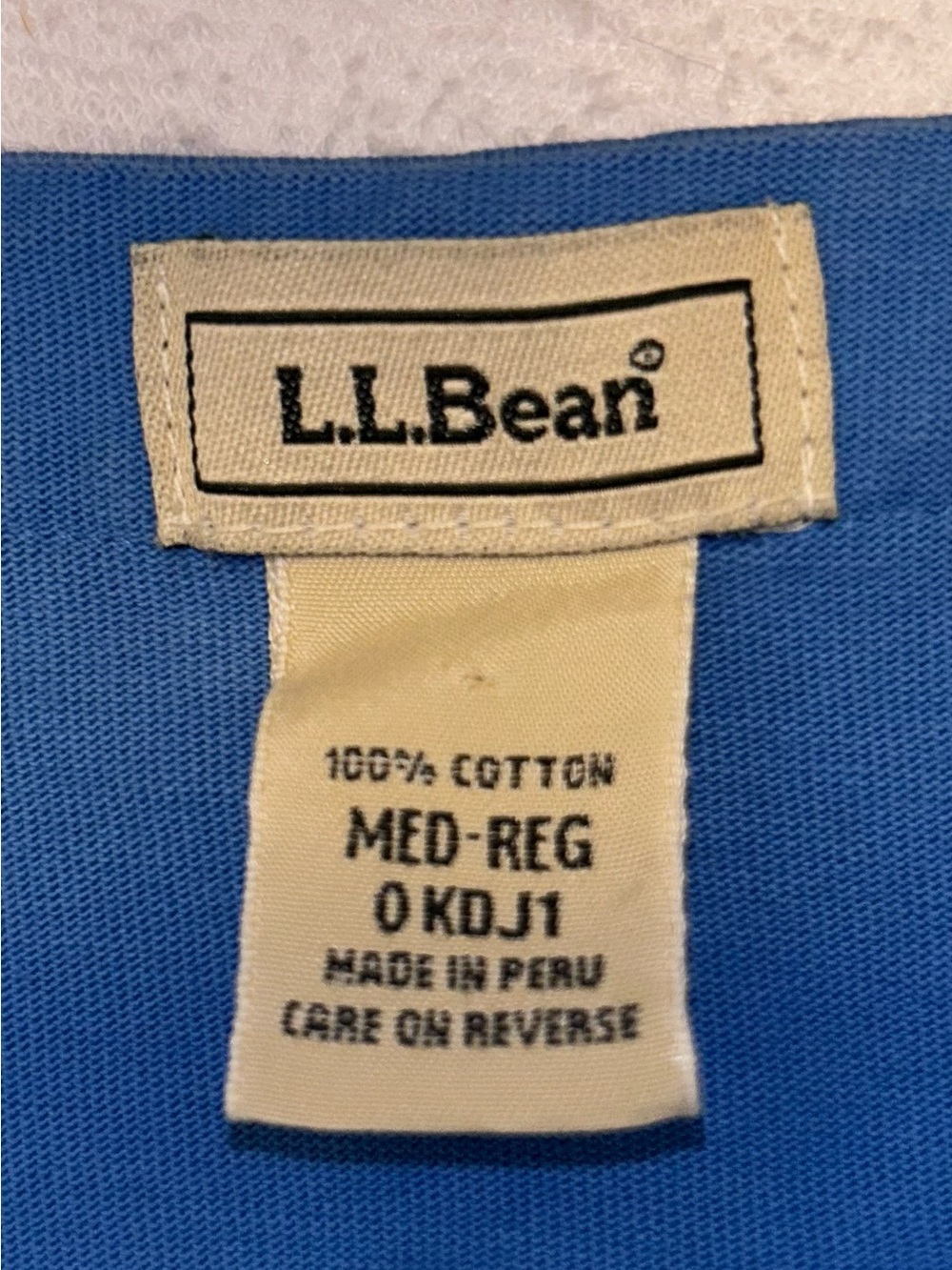 L.L. Bean Sky Blue Cotton Notch-Neck long sleeve Tee M - Picture 4 of 5